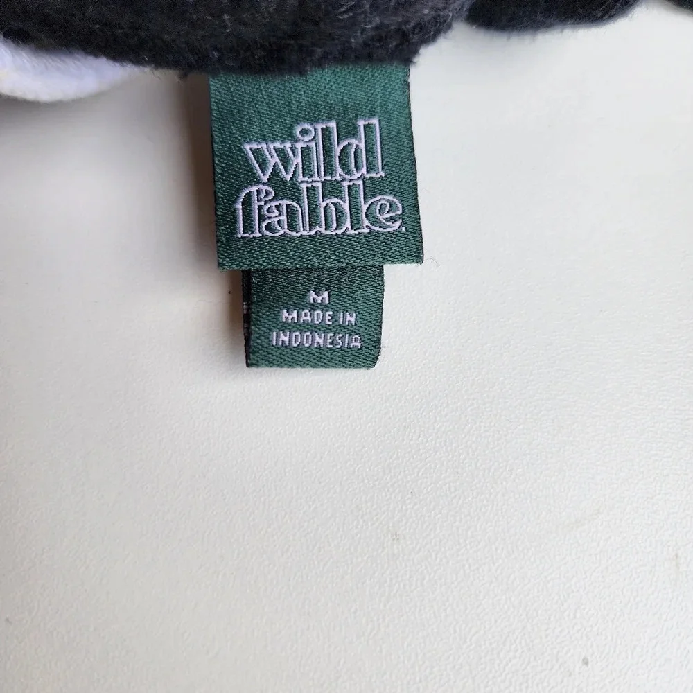 Wild Fable Women’s Cropped Hoodie Sweatshirt Black Ebony Pullover Sz M - Picture 8 of 10